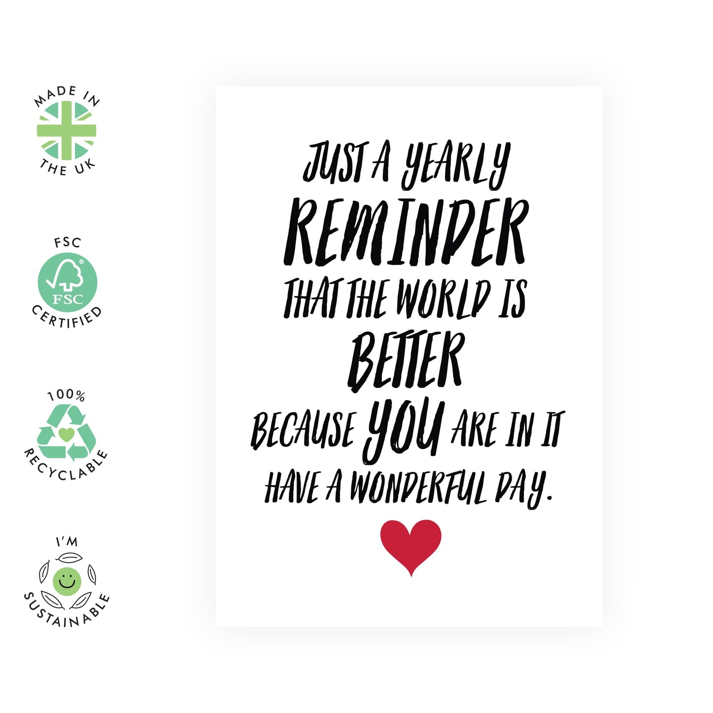 Sweet Birthday Card For Boyfriend Girlfriend - World Is Better - Romantic Anniversary Card For Husband Wife - Valentines Day Card For Couple - Comes With Stickers - By Central 23