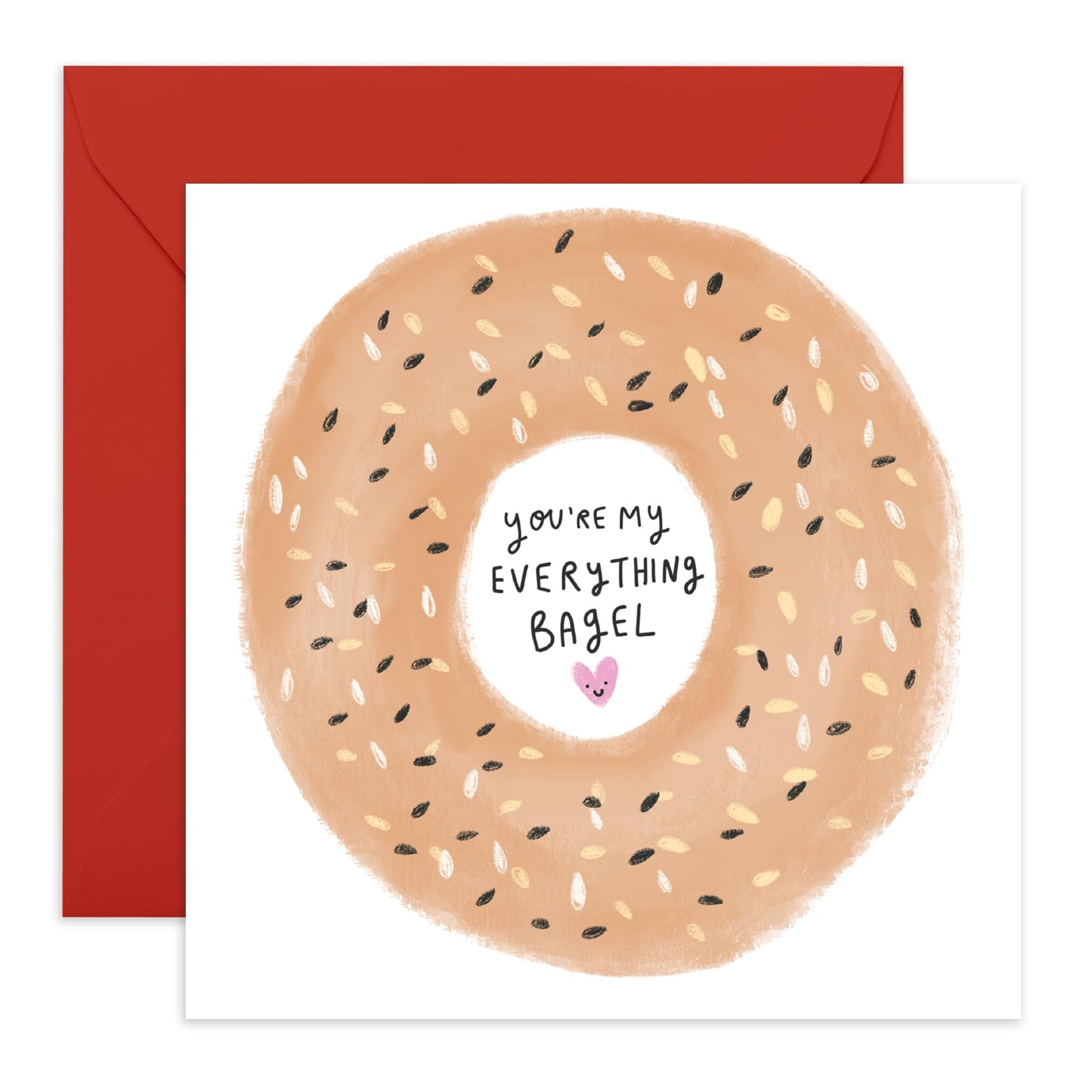 Sweet Greeting Cards For Couple - You're My Everything - Bagel Greeting Cards For Girlfriend Boyfriend Husband Wife - Gifts For Him Her Men Women - Comes With Stickers By Central 23