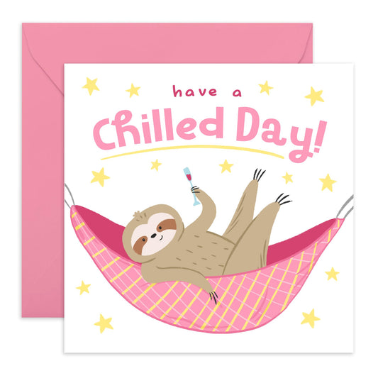 Mothers Day Card From Son Daughter - Chilled Day Sloth - Wife Anniversary Card - Gift From Husband - Valentines Card For Women - Gifts For Her - Comes With Fun Stickers By Central 23