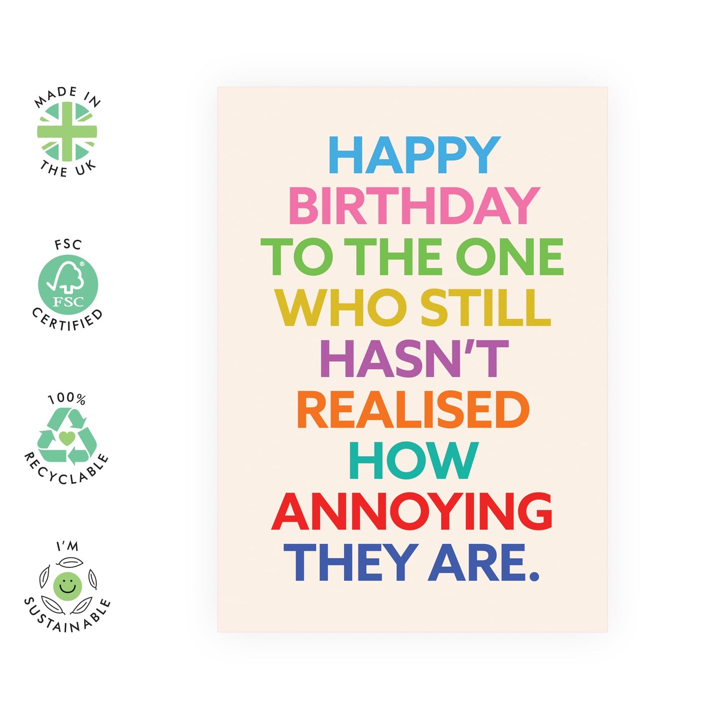Funny Birthday Card - 'BIRTHDAY HOW ANNOYING' - Perfect for Celebrating with a Touch of Sarcasm - Ideal for Friends Who Appreciate a Good Laugh on Their Special Day - Comes With Stickers By Central 23
