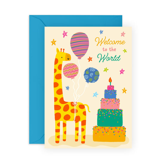 New Baby Card Boy Girl Gender Neutral - Welcome To The World Cute Animals - Warm Welcome - Baby Shower Cards - Housewarming Gifts For Mum Dad Parents - Comes With Stickers - By Central 23