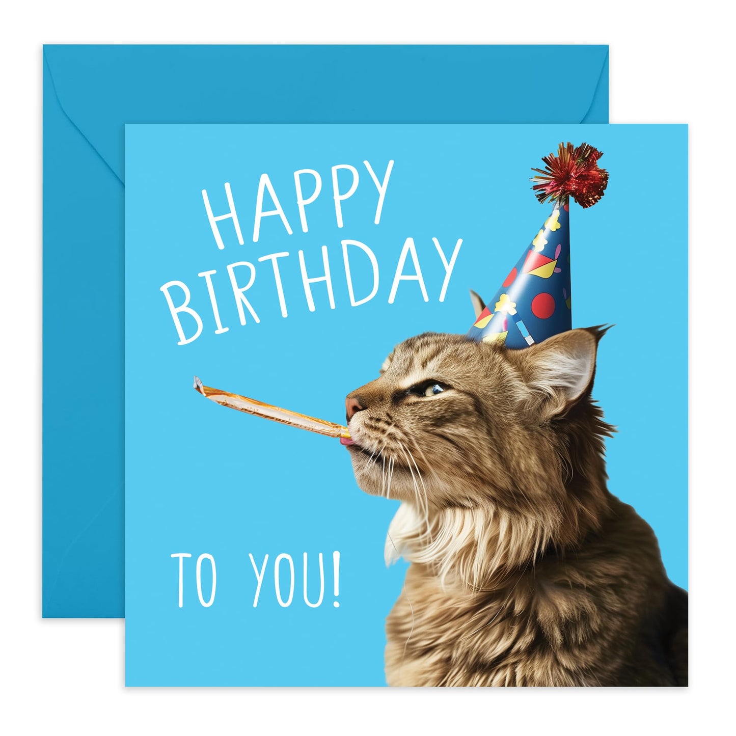 Birthday Greeting Card - 'BIRTHDAY TO YOU CAT' - Perfect for Cat Lovers Celebrating with Feline Flair - Ideal for Adding a Purr-fect Touch to Their Special Day - Comes With Stickers By Central 23