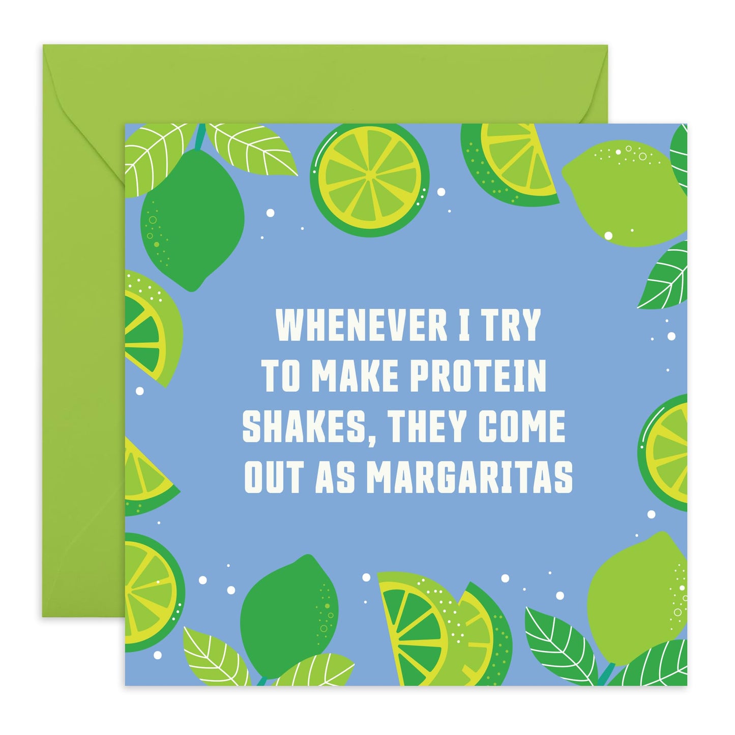 Ladies Birthday Cards For Her - When I Go To Make Protein Shakes They Come Out As Margaritas - Friend Birthday Gifts - Female Pretty Birthday Card - Comes With Fun Stickers By Central 23