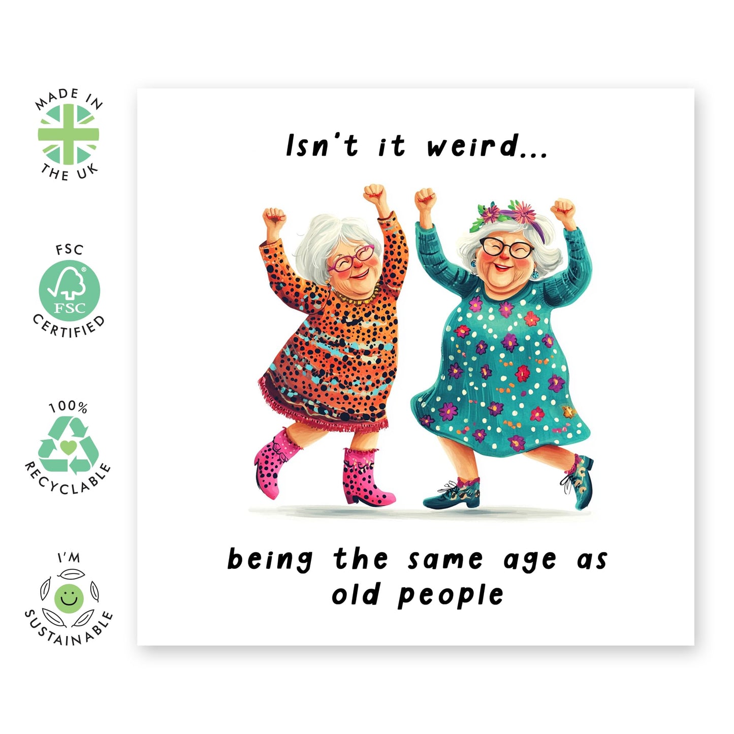 Birthday Card For Oldies - 'Same Age As Old People' - Gifts for Women, Her, Best Friend, Besties, Sister, BFF - Retirement Age - Comes with Fun Stickers