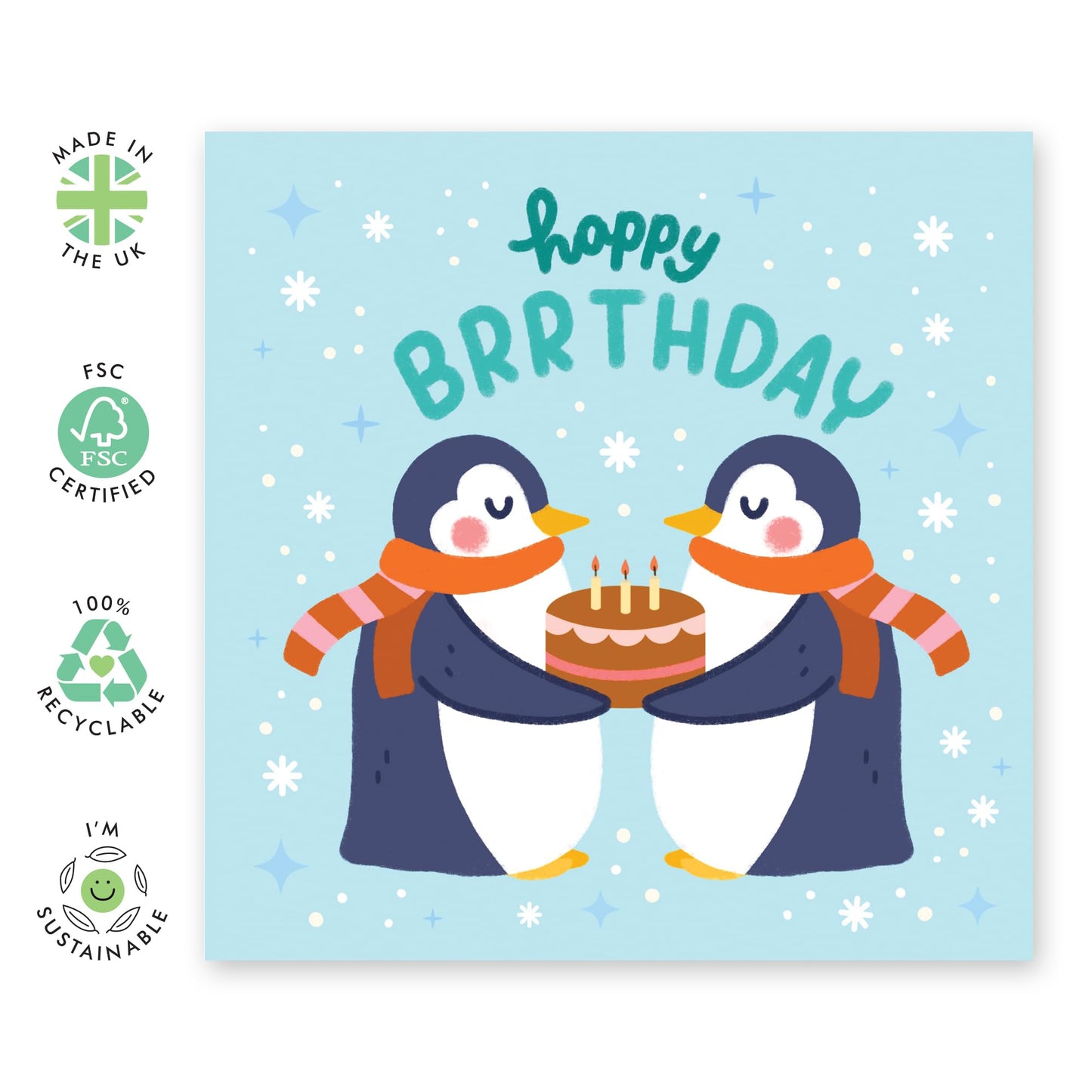 Happy Birthday Card For Him Her - Penguin Birthday - Sweet Birthday Cards For Men Women - Gifts For Mum Or Dad - Best Friend - From Friend Bff - Comes With Stickers By Central 23