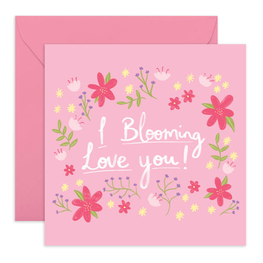 Thinking Of You Cards For Friends - I Blooming Love You - Floral Greeting Cards For Her - I Love You Cards For Mum, Mummy, Ma, Grandma, Sister, Women, Ladies - Mothers Day -Comes With Cute Stickers
