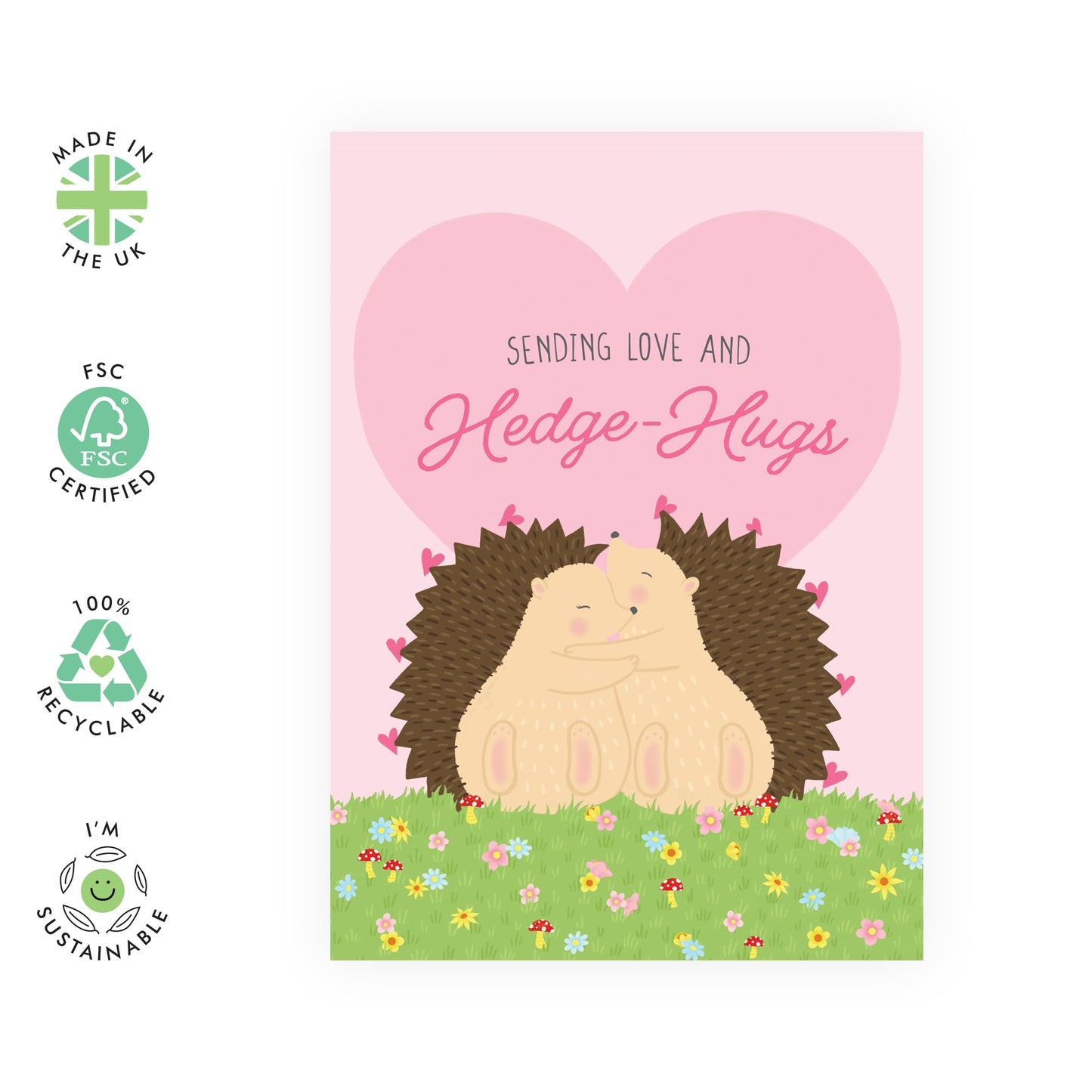 Birthday Card Women - Sending Love And Hedge-hugs - Mothers Day Card From Son Daughter - Wife Anniversary Card - Valentines Card Girlfriend - Love Cards - Comes With Stickers By Central 23