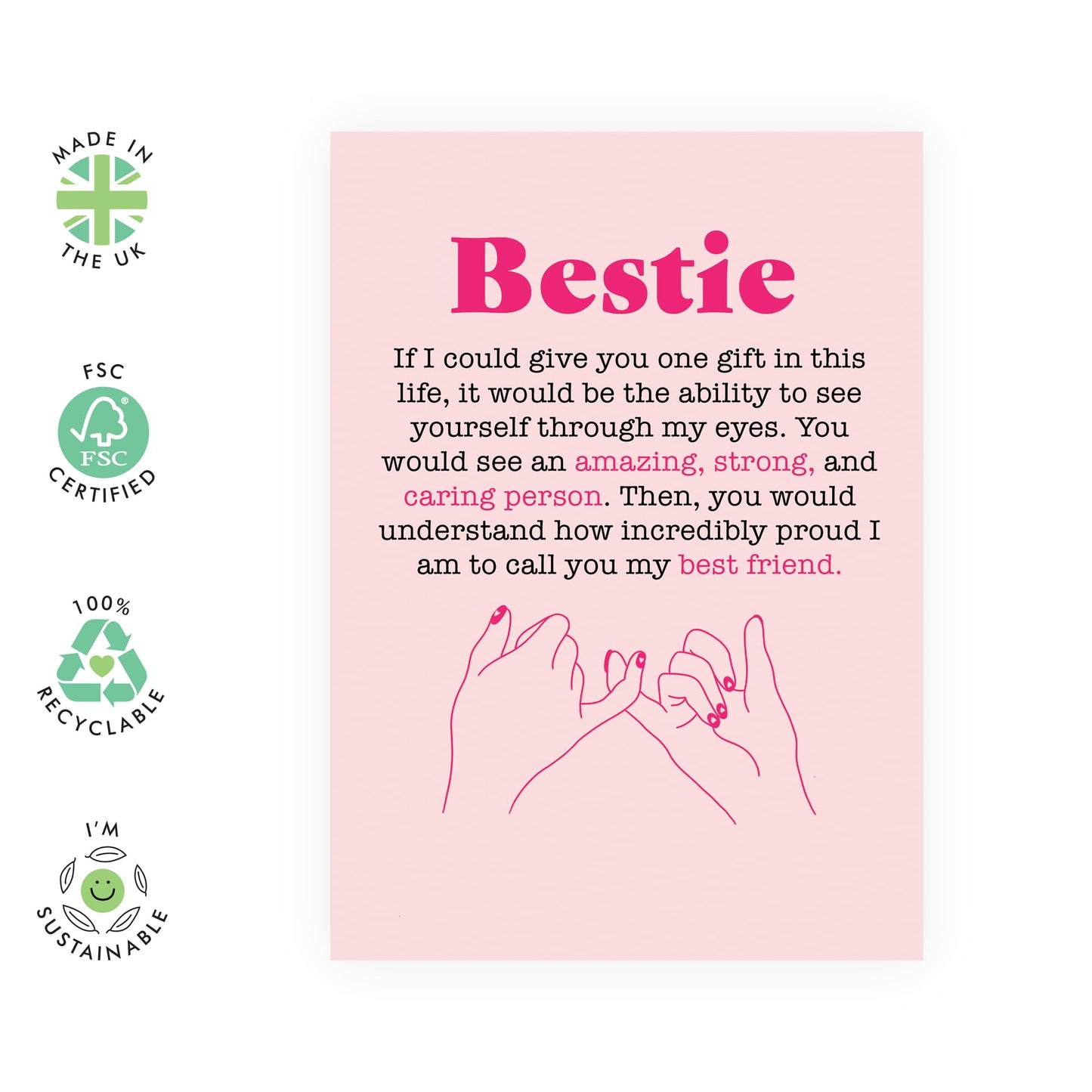 Greeting Card - 'BESTIE GIFT' - Perfect for Celebrating Your Best Friend with a Thoughtful Touch - Ideal for Friends, BFFs, and Anyone Who Loves a Heartfelt Note - Comes with Stickers By Central 23