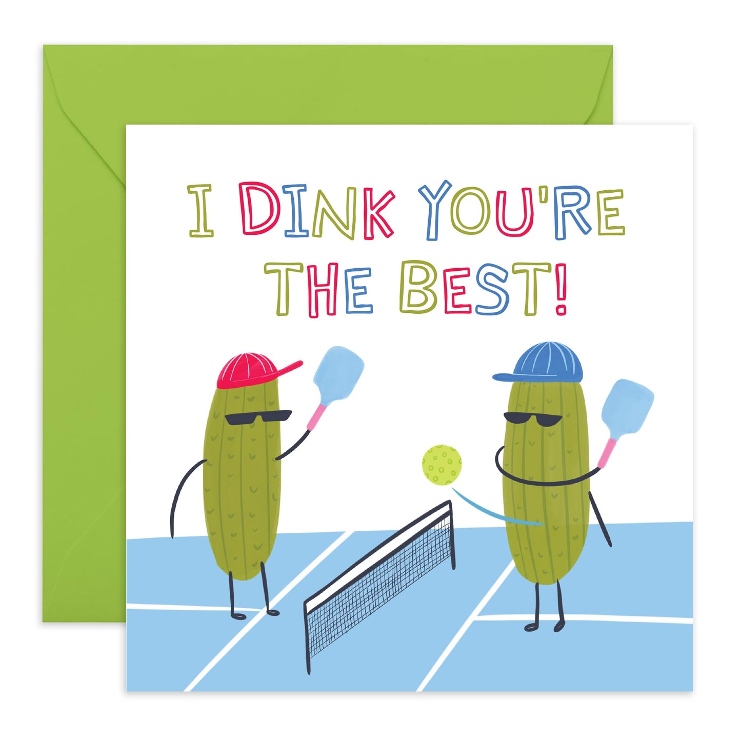 Cute Anniversary Card - 'Anniversary Dink You're The Best' - Gifts for Couples, Wife, Husband, Spouse, Partner, Him, Her - Tennis Duo - Comes with Fun Stickers