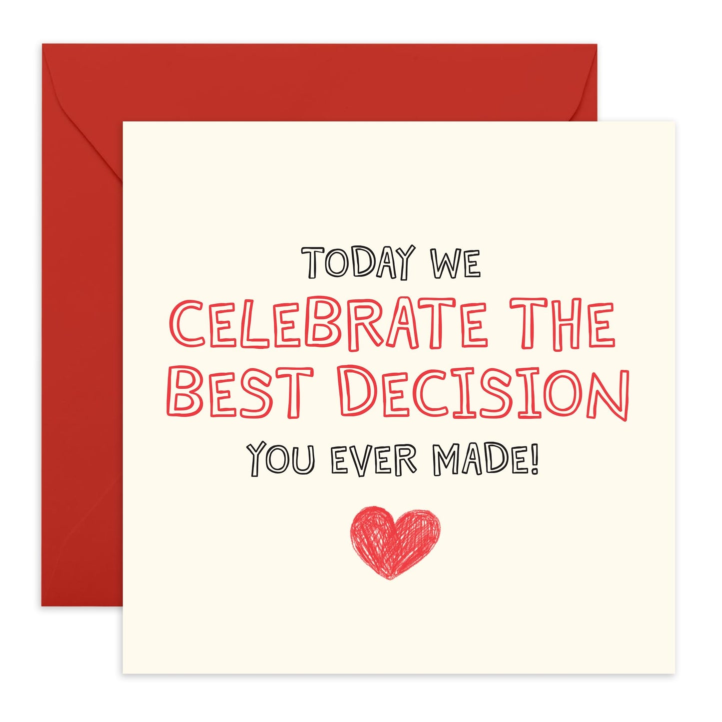Romantic Anniversary Card - 'Best Decision You Ever Made' - Gifts for Married Couples, Wife, Husband, Spouse, Partner, Him, Her, Girlfriend, Boyfriend - Thank You - Comes with Fun Stickers