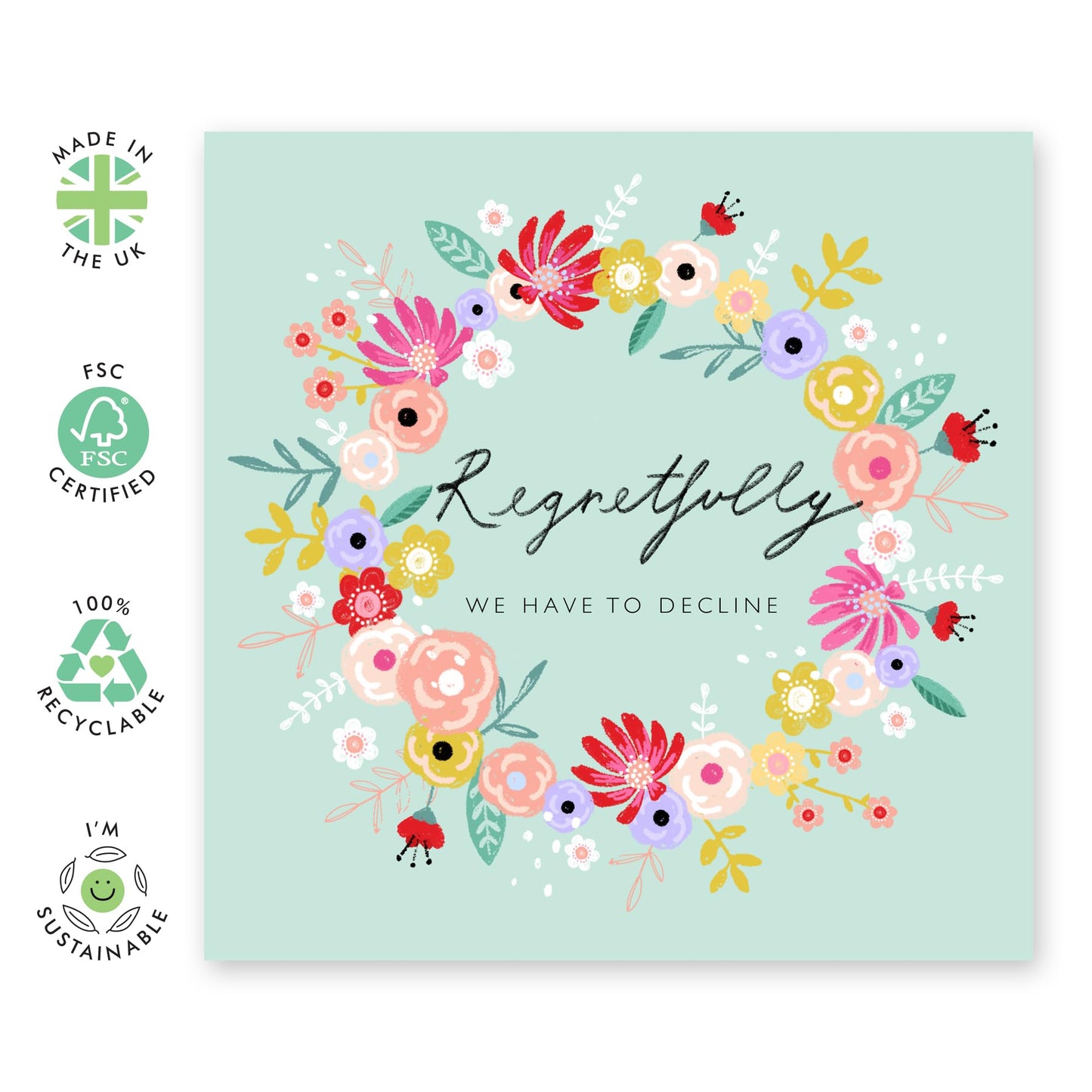 Wedding Declined Rsvp Card From Guest - Regretfully We Have To Decline - Wedding Regret Card From Guest - Wedding Invitations From Groom Bride - Comes With Fun Stickers By Central 23