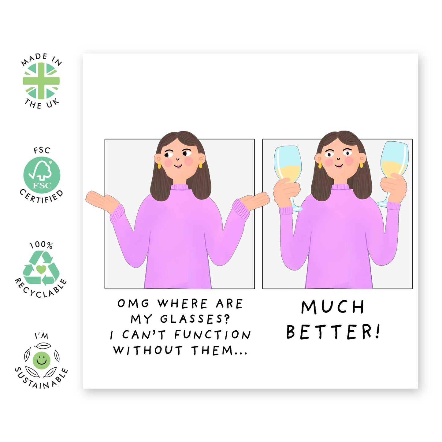 Hilarious Greeting Card - 'Glass Meme' - Gifts for Best Friends, Bestie, Colleagues, Co-worker, Girlfriend, Boyfriend, Wife, Her - Hotness Overload - Comes with Fun Stickers