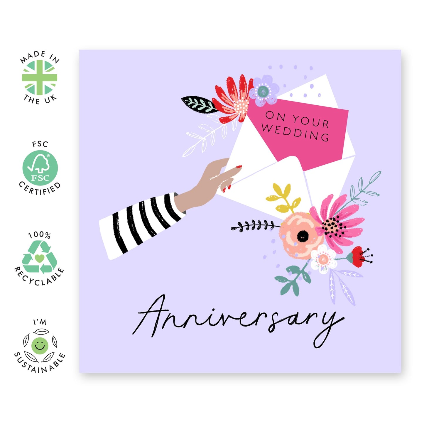 Wedding Anniversary Card Wife - On Your Wedding Anniversary - Anniversary Card For Couple Girlfriend - Greeting Cards For Her - Couple - Comes With Fun Stickers By Central 23
