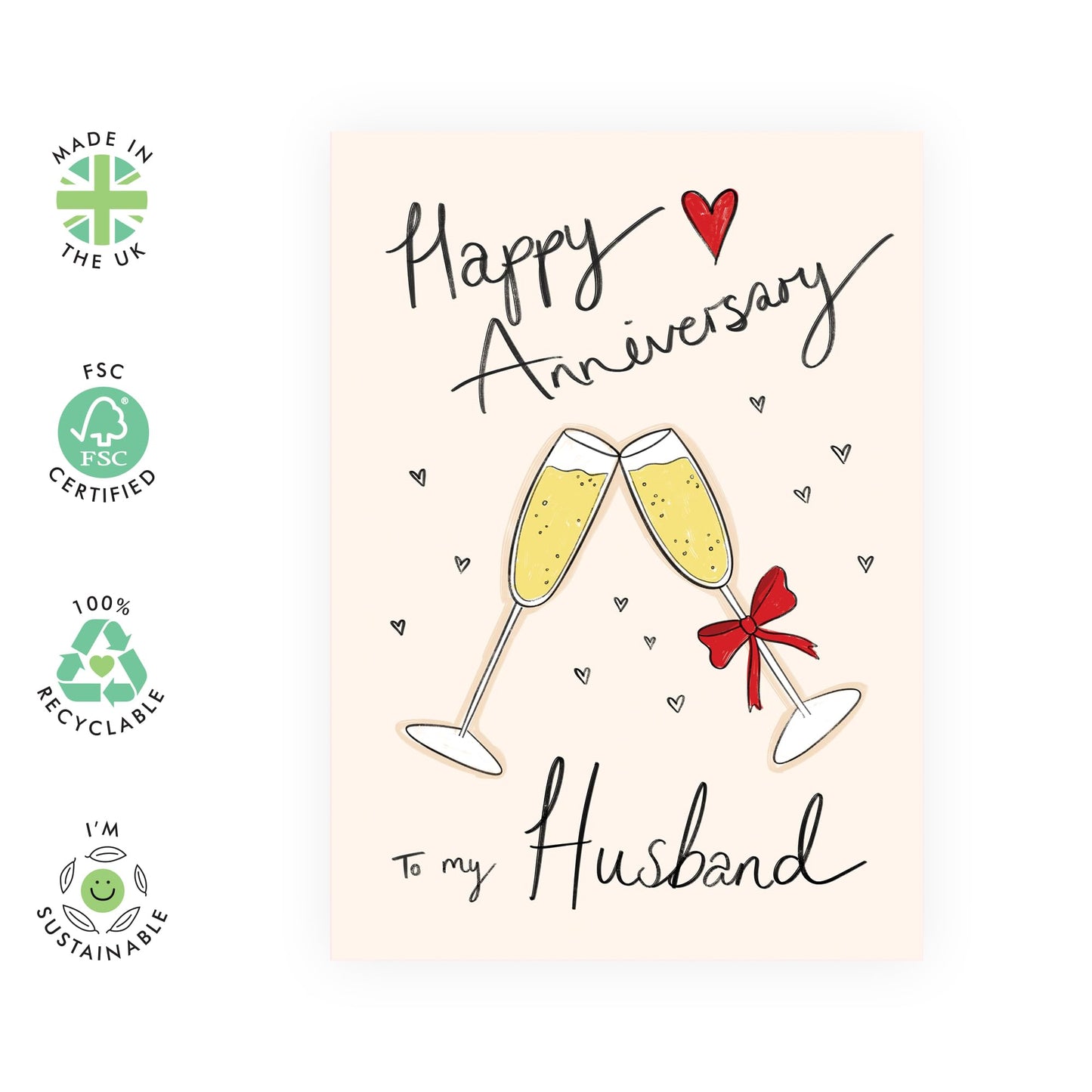 Greeting Card - 'ANNIVERSARY TO MY HUSBAND' - Perfect for Celebrating the Love - Ideal for Expressing Deep Affection on Your Special Day With Your Husband Other Half- Comes With Stickers By Central 23