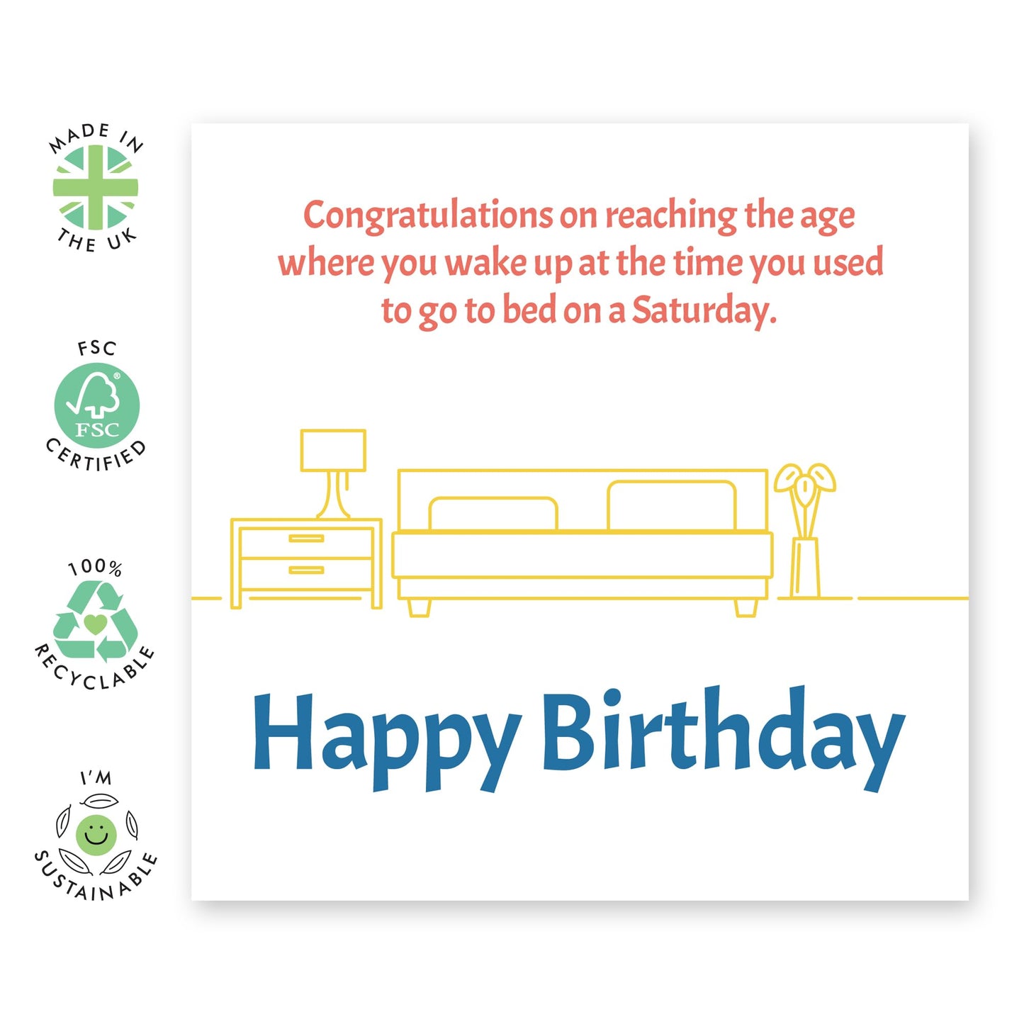 Birthday Card For Him Her - Getting Old Bed Time - Funny Birthday Cards For Men Women - Gifts For Friend Bestfriend - From Friend Bff - Comes With Stickers By Central 23