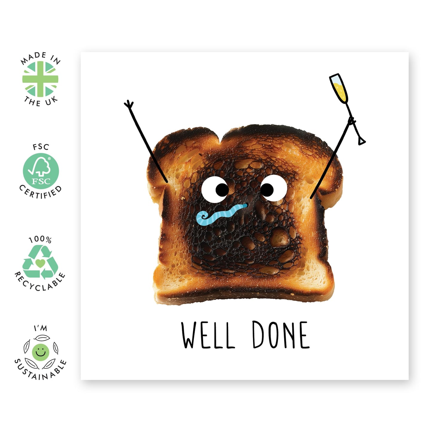 Congratulations Cards - Good Job Card - Well Done Toast - Passing The Driving Test - Congrats On Your New Home Card Promotion New Job Graduation - Comes With Stickers By Central 23