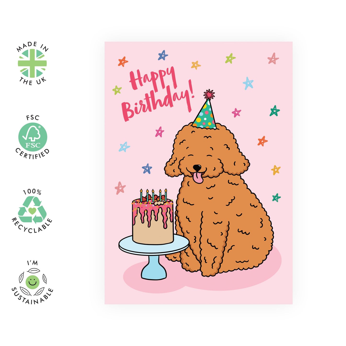 Birthday Card For Pet Owners - Happy Birthday Dog Cake - Cheeky Greeting Cards For Sister Friend - Greeting Cards For Fur Parents - For Fur Mum Dad - Comes With Stickers By Central 23