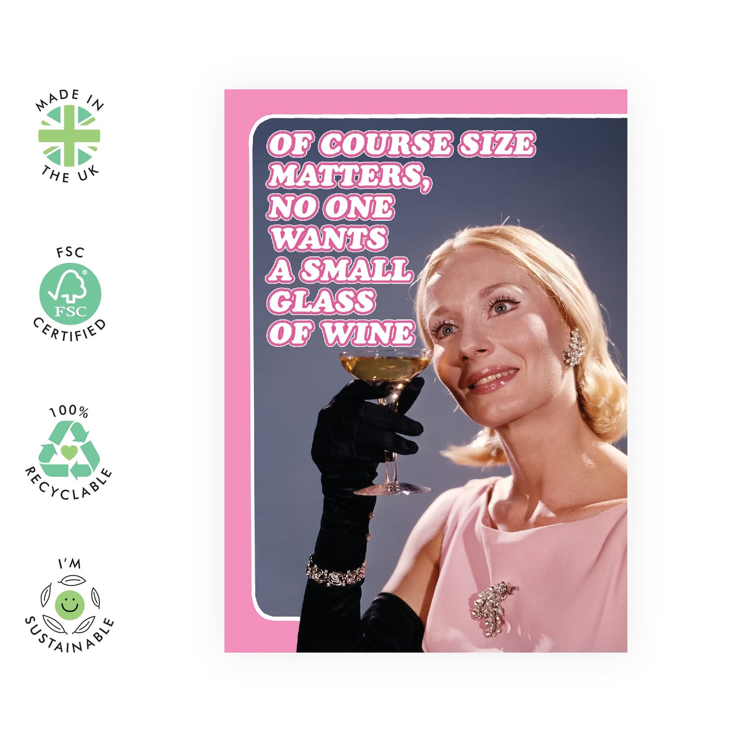 Funny Birthday Cards For Women - 'Size Matters' - Inappropriate Humour Best Friend Birthday Card - Greeting Cards Birthday Female - Sister Birthday Card - Cheeky Bride To Be Card - By Central 23