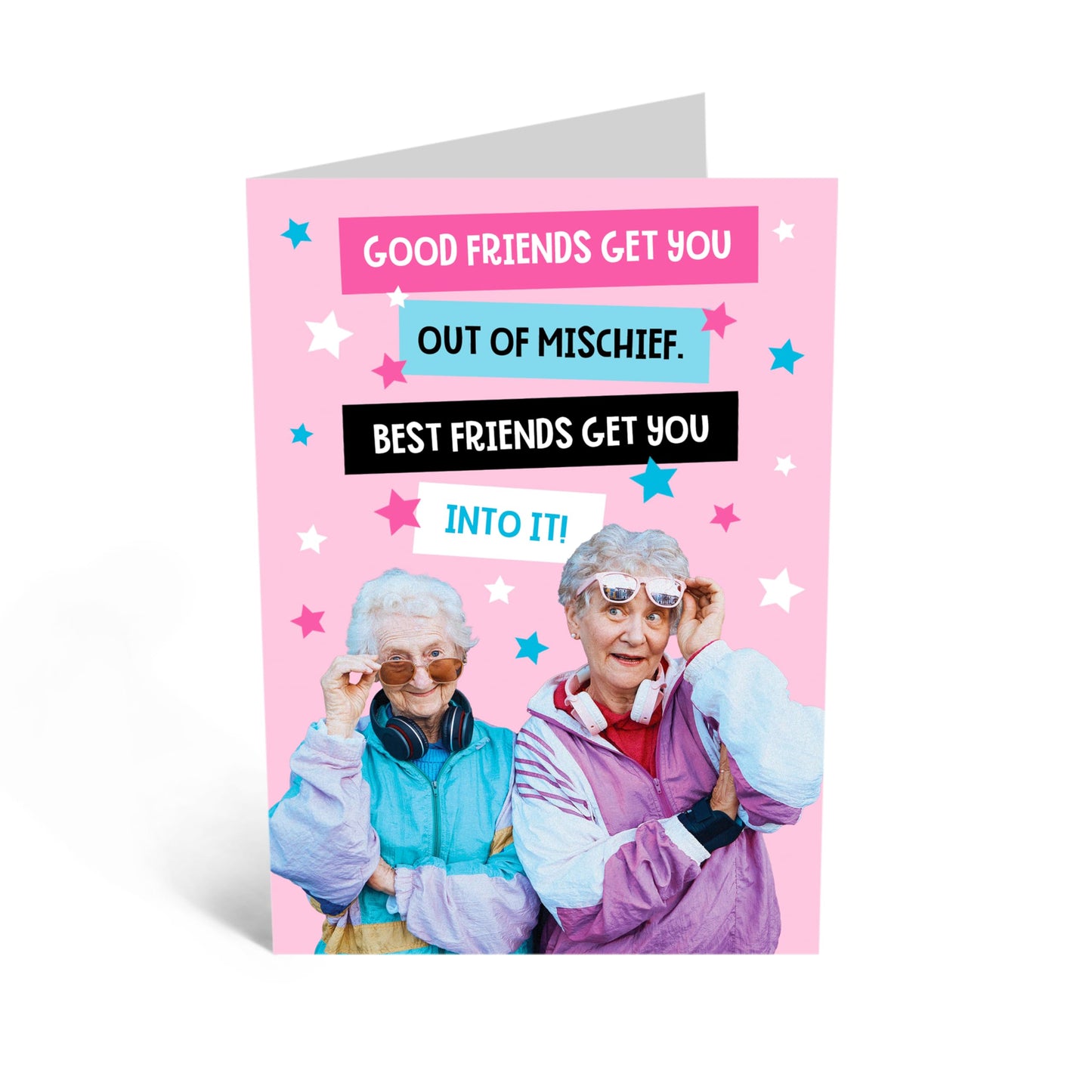 Greeting Card - 'BEST FRIEND MISCHIEF' - Perfect for Celebrating the Fun & Laughter in Your Friendship - Ideal for Adding Humor & Appreciation to Your Special Bond - Comes With Stickers By Central 23