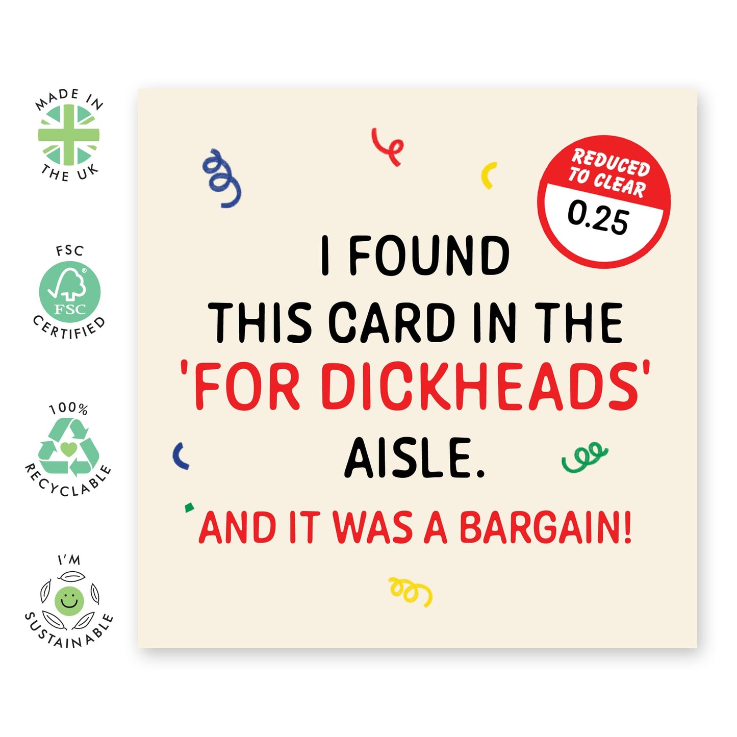 Hilarious Birthday Card for Him- 'For D*ckheads' - Sarcastic Presents for Friends, Brother, Colleague, Buddies, Coworkers, Best Friend, Cousin - Comes with Fun Stickers