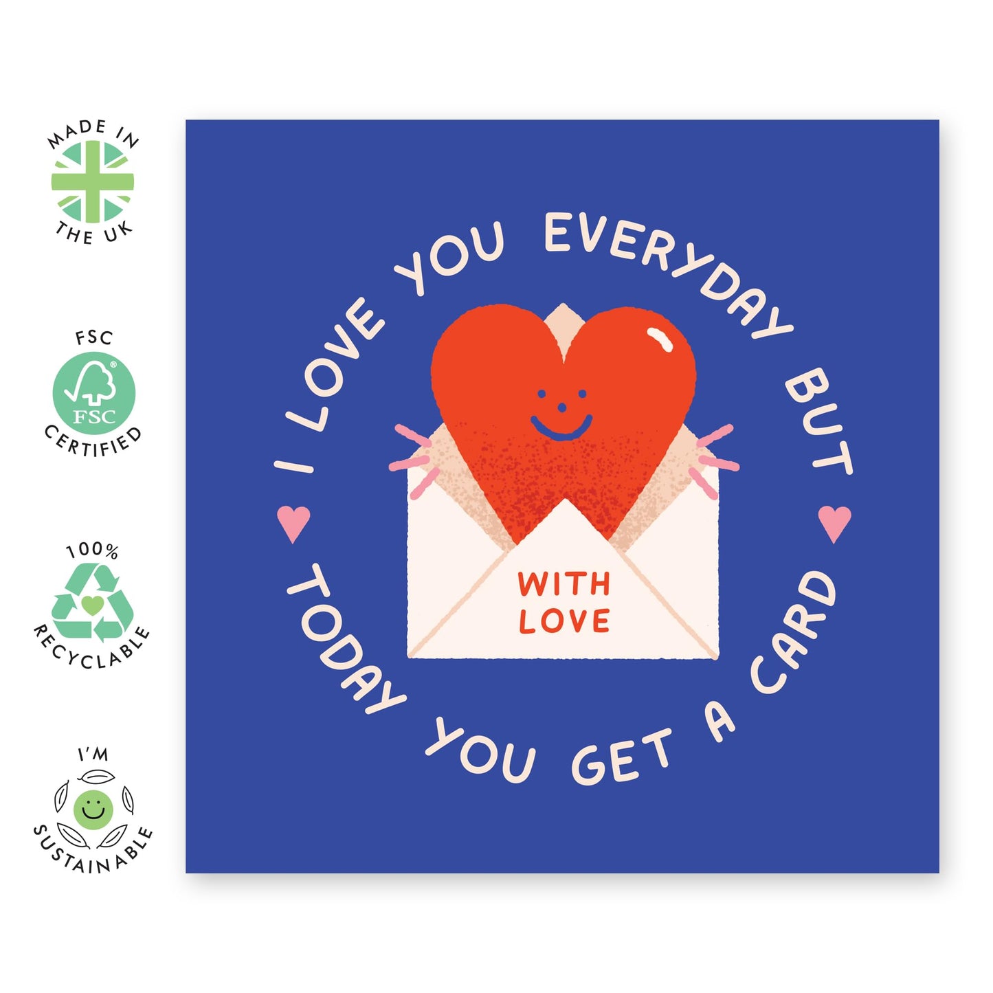 Valentines Card For Girlfriend Boyfriend - I Love You Every Day But Today A Card - Anniversary Card For Him Her - Wedding Anniversary Card For Husband Wife - Comes With Fun Stickers By Central 23