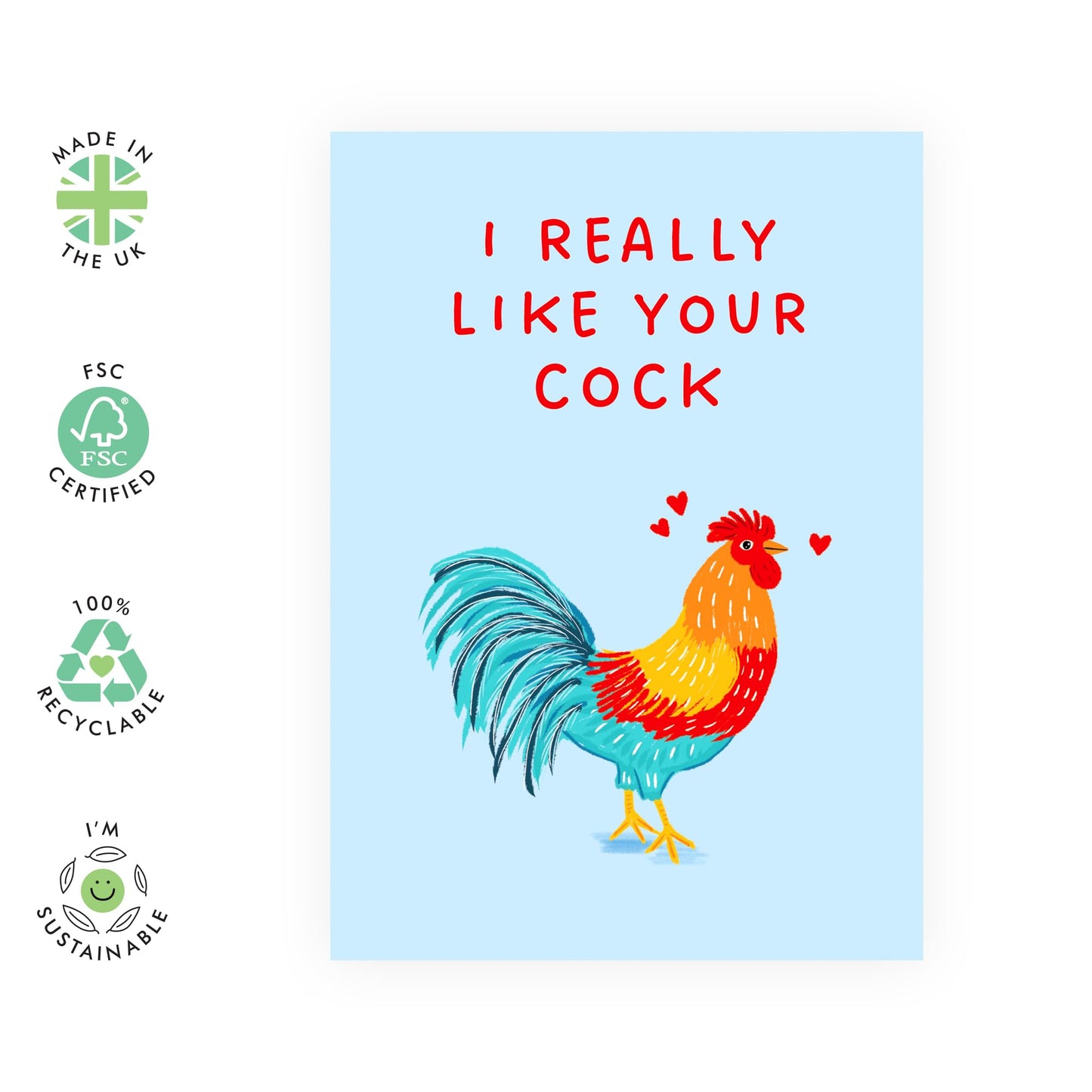 Anniversary Card For Couple - I Really Like Your Cock - Valentines Day Card Girlfriend Boyfriend - Naughty Greeting Cards - Husband Wife - Comes With Fun Stickers By Central 23