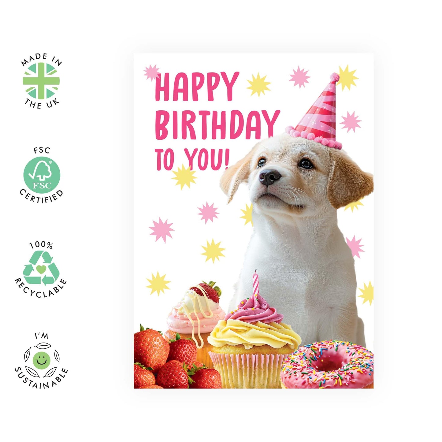 Dog Birthday Cards For Women - Happy Birthday Card For Niece Cousin Auntie Grandma - Sister Birthday Card - Dog Mum Gifts - Comes With Stickers And Envelope - By Central 23