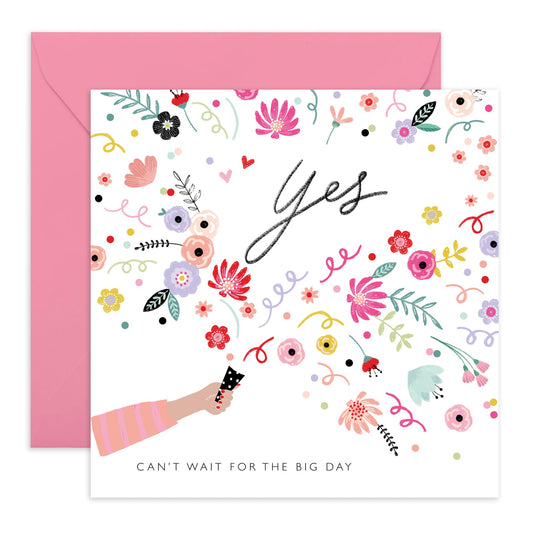 Wedding Reply Card From Guest - Yes Big Day Confetti - Wedding Acceptance Card - Rsvp Reply Card From Bridesmaid Groomsman - Wedding Invitations Groom Bride - Comes With Fun Stickers By Central 23