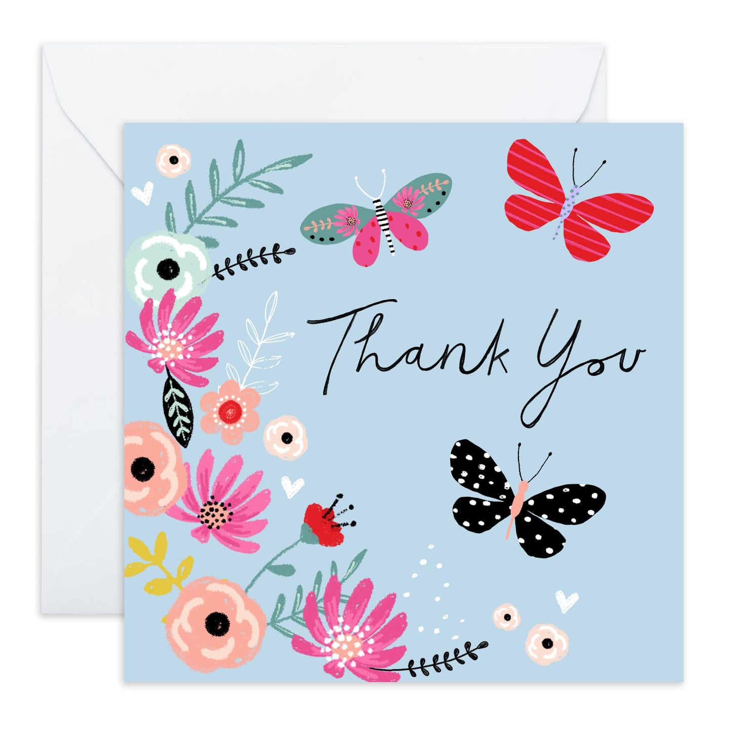 Thank You Cards For Men Women - Flowers Butterfly - Sweet Thank You Notes With Envelopes - For Wedding Baby Shower - Appreciation Gifts For Friends Kids - Comes With Fun Stickers By Central 23