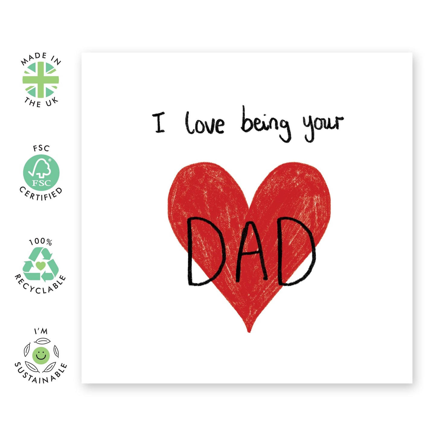 Greeting Card - 'LOVE BEING YOUR DAD' - Perfect for Celebrating the Special Bond Between Father and Child - Ideal for Showing Love for Your Son, Daughter, or Child - Comes With Stickers By Central 23