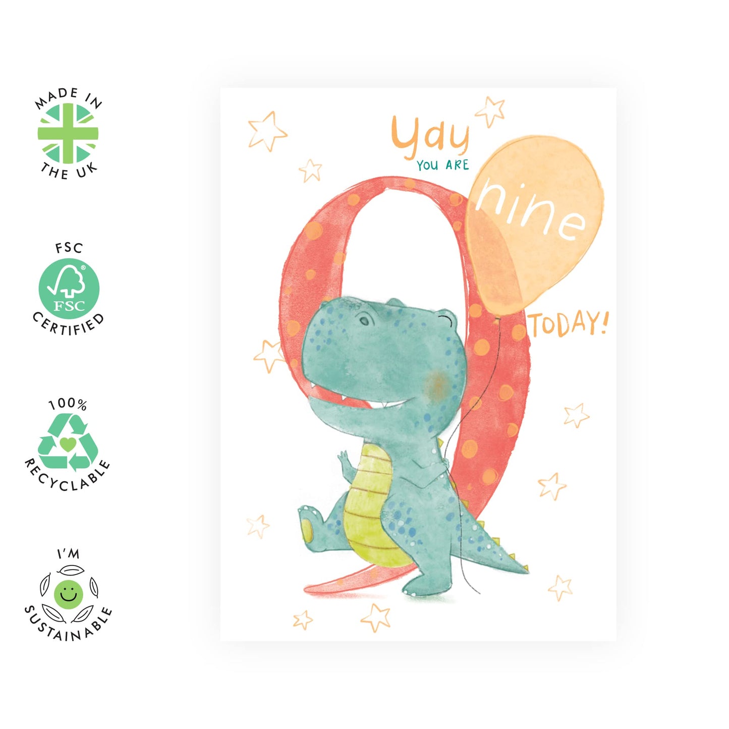 9th Birthday Card For Boys - Happy Ninth Birthday Cards For Kids - For Son Nephew Godson - Milestone Greeting Cards Age Nine - Gifts For Grandson - Comes With Fun Stickers - By Central 23