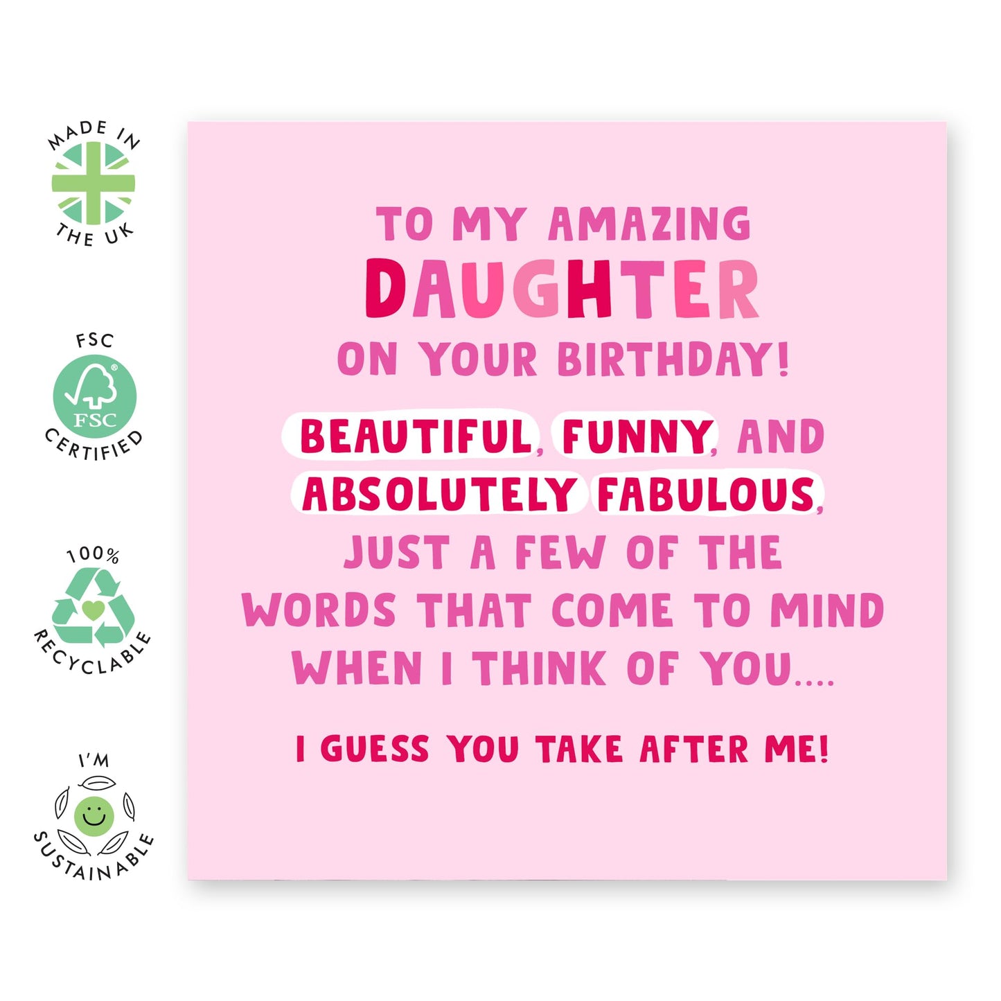 Birthday Card - 'DAUGHTER BIRTHDAY'- Perfect for Celebrating Your Lovely Daughter on Her Special Day - Ideal for Parents, Family, or Anyone Who Cherishes Their Girl - Comes With Stickers By Central 23