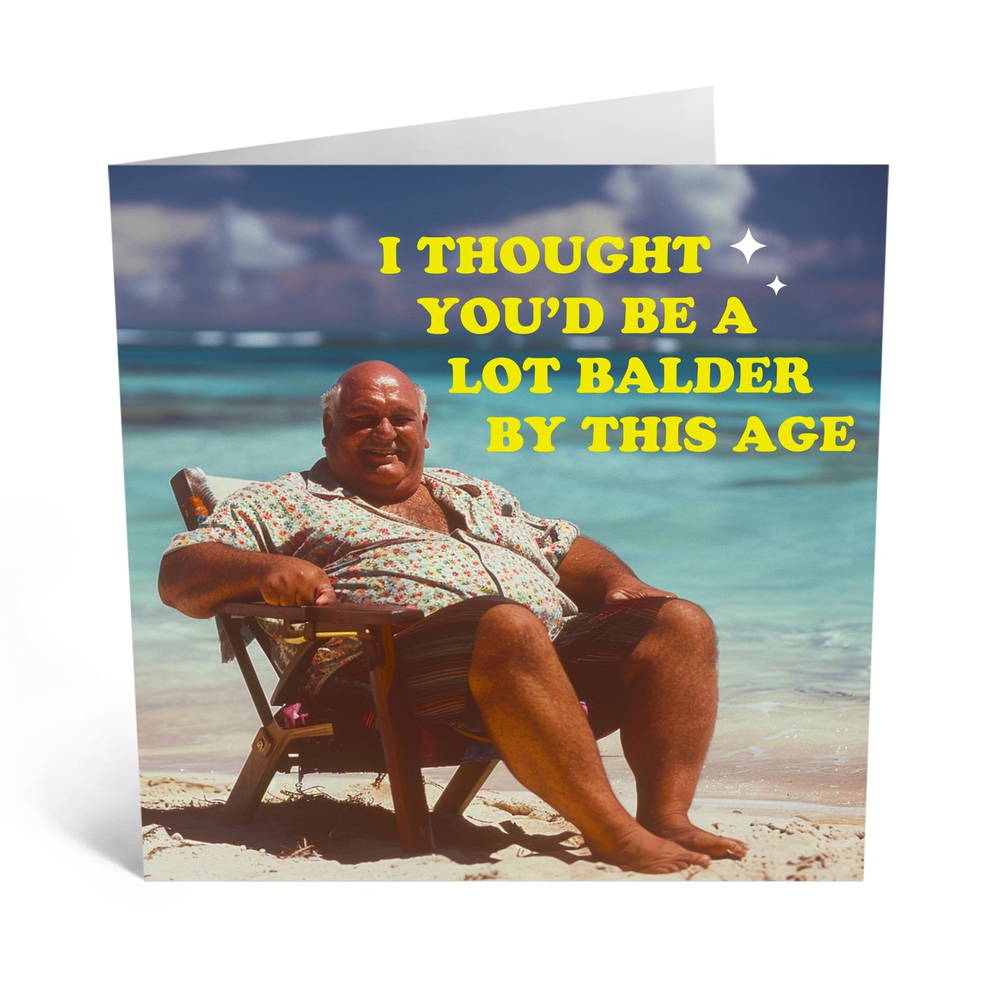 Greeting Card - 'LOT BALDER' - Perfect for Any Occasion with a Humorous Twist and Fun Design - Ideal for Celebrating a Light-Hearted Touch to Everyday Moments - Comes With Stickers By Central 23