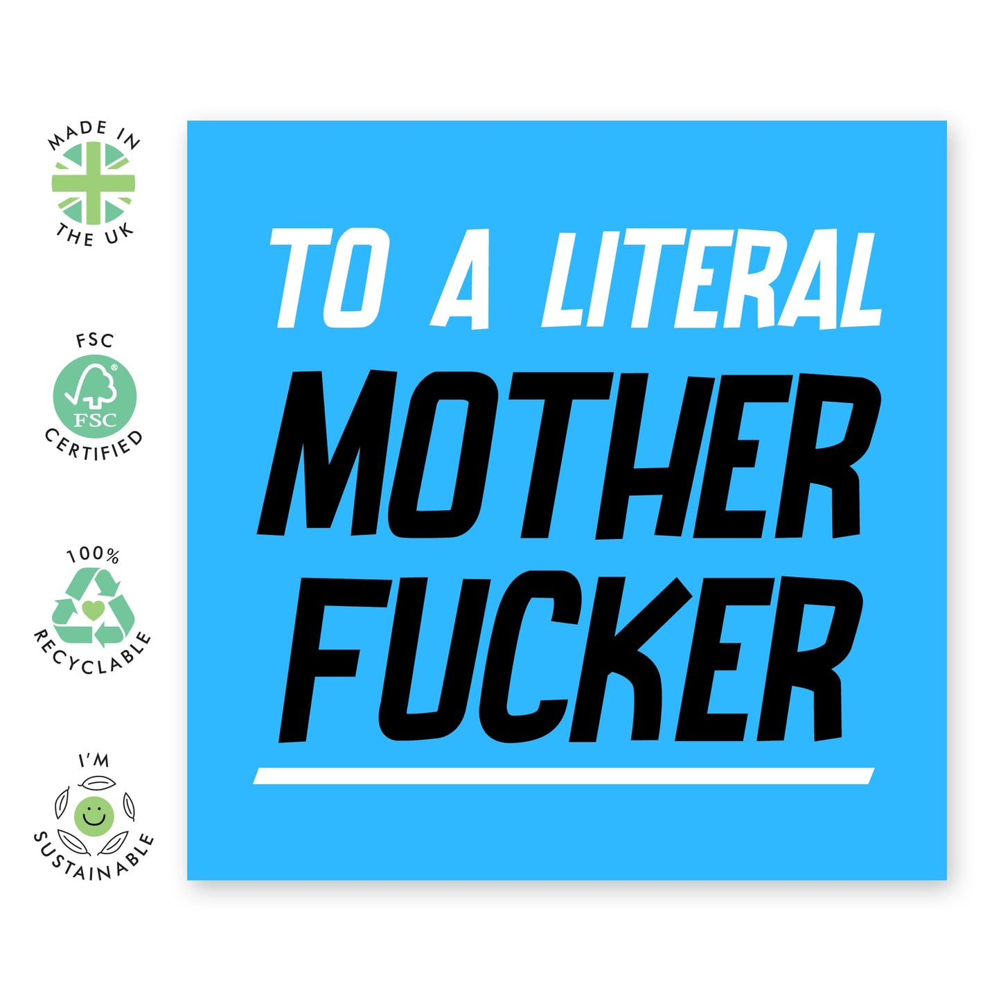Birthday Card For Dad - Literal Mother Fucker - Jokes Humour Banter - Fathers Day Card Funny From Daughter Son - Hilarious Gift For Him Men Pop Daddy Papa - Comes With Cute Stickers By Central 23