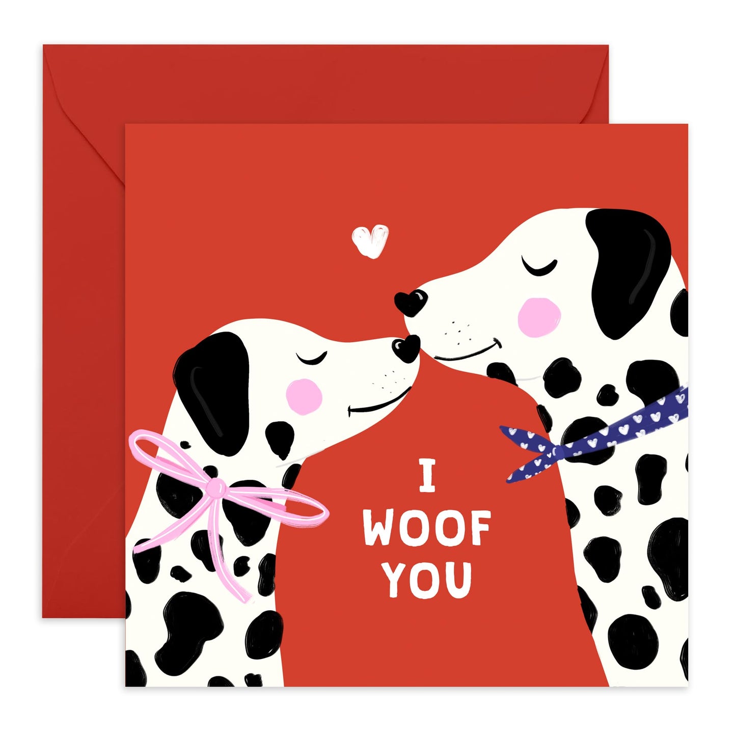 Lovely Dog Couple Love Card - I Woof You - Cute Valentine’s, Anniversary Greeting for Dog Lovers, Him, Her, Fur Dad and Mum, Wife, Husband, Girlfriend, Boyfriend, Pet Owners - Comes with Stickers