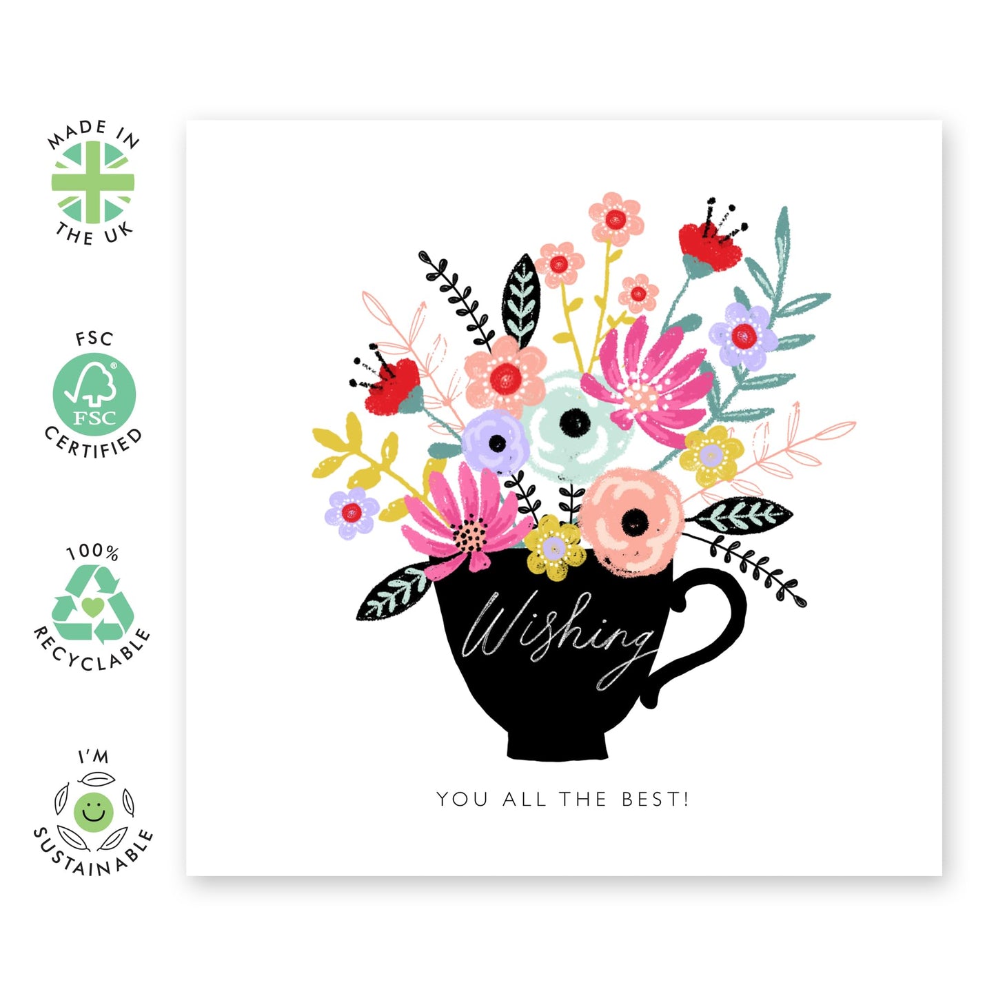 Congratulations Card For Women Men - Wishing You All The Best - Congratulations On Your New Job Colleagues - Graduation Brother Sister - Friendship Gifts - Comes With Fun Stickers By Central 23