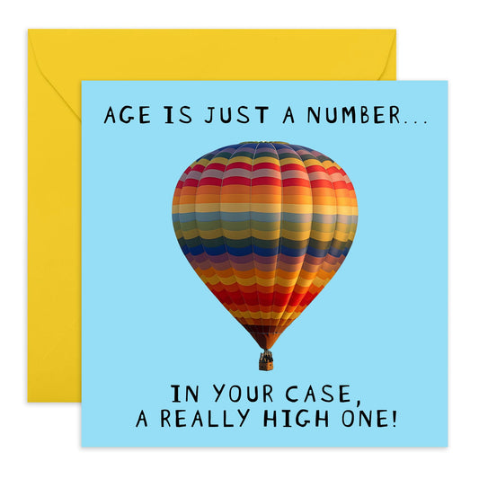 Birthday Card Jokes - 'A Really High One' - Funny Gift for Mum, Dad, Wife, Husband, Friends, BFFs, Coworkers, Buddy, Mate - Fly High - Comes with Fun Stickers