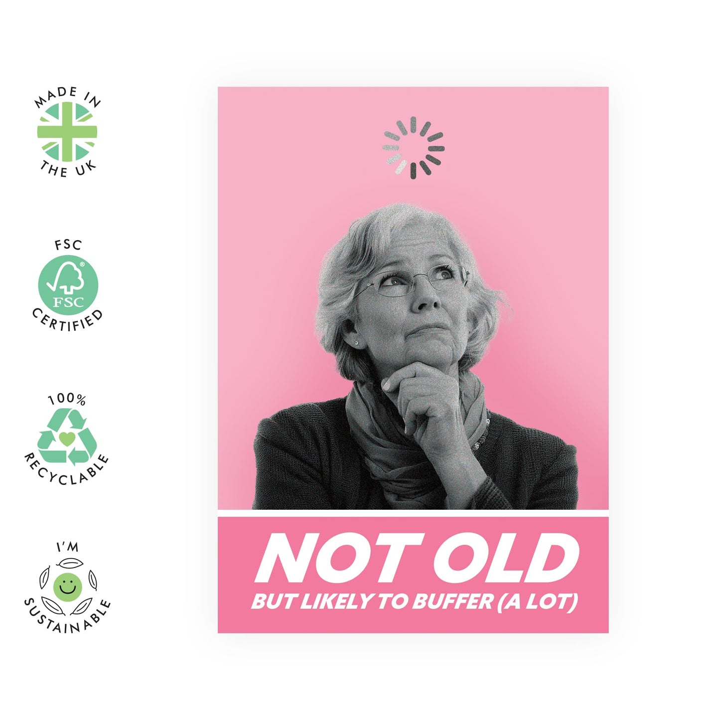 Funny Mum Birthday Card - Likely To Buffer A Lot - Humorous Gifts For Ma, Mummy, Grandma, Nana, Gran, Granny, Her, Friends, Women - Mothers Day Gift Ideas from Son or Daughter - Comes With Stickers