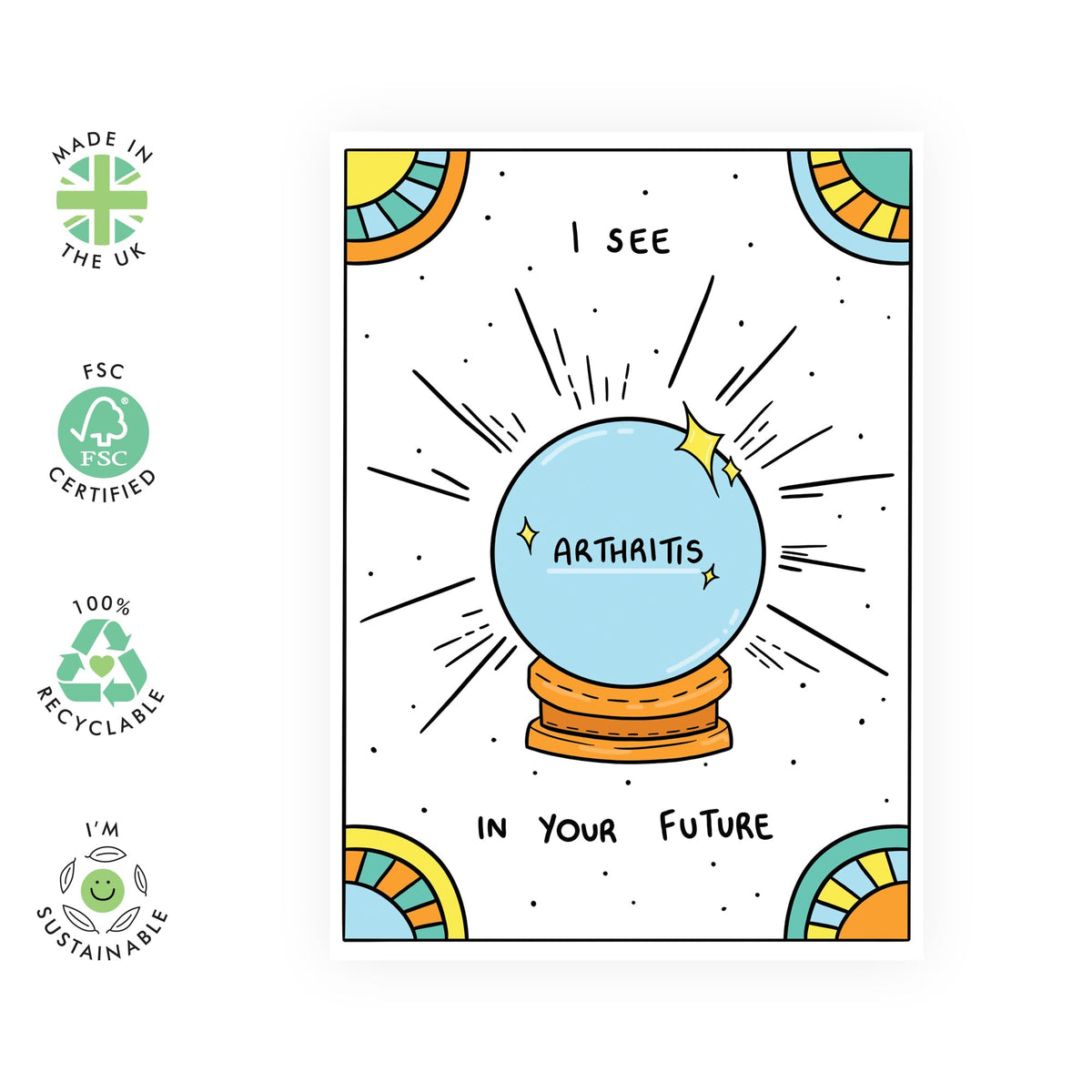 Female Birthday Cards For Her - Arthritis In Your Future - Friend Birthday Card Ladies - Mum Birthday Card - Funny Gifts For Nan Auntie Sister - Comes With Stickers - By Central 23