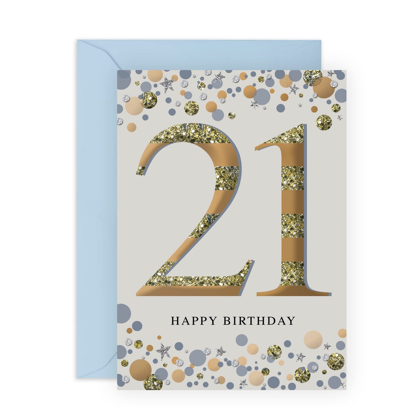 21st Birthday Card For Women - Happy Birthday Card For Her Twenty One - Glitter Age 21 - Twenty First Gifts For Daughter Sister Friend - Comes With Fun Stickers - By Central 23