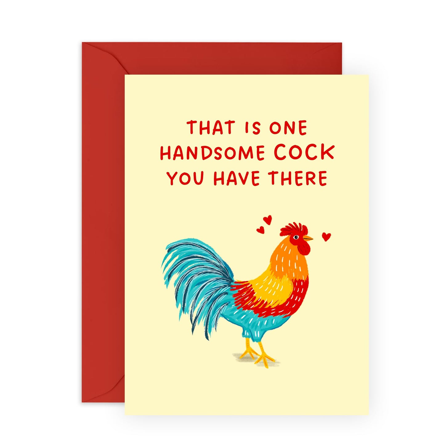 Naughty Greeting Cards - One Handsome Cock - Valentines Day Card Girlfriend Boyfriend - Anniversary Card Couple - Greeting Cards Fiance - Husband Wife - Comes With Fun Stickers By Central 23