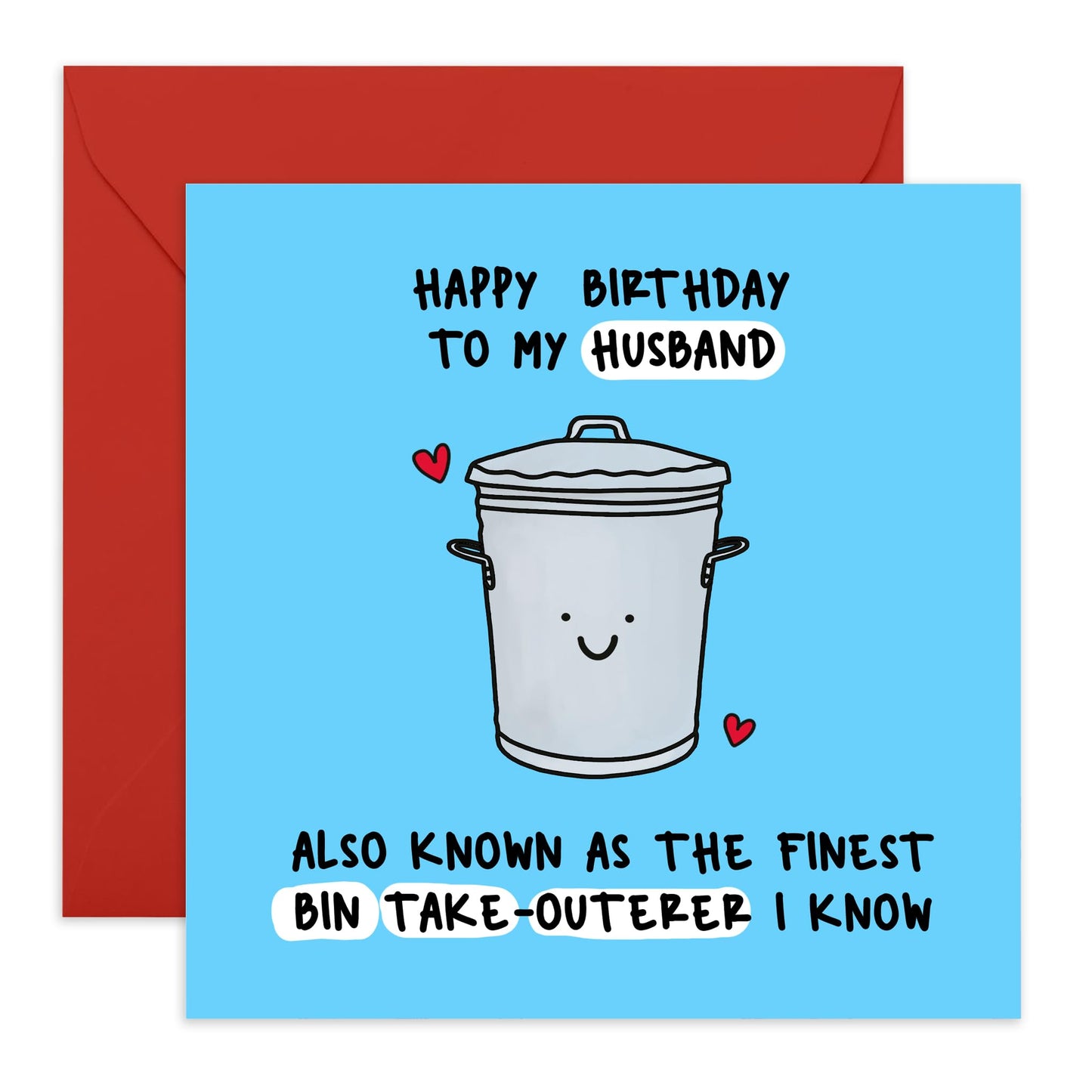 Birthday Card - 'HUSBAND BIN BIRTHDAY' - Perfect for Celebrating Your Wonderful Husband on His Special Day - Ideal for Couples Looking to Show Fun and Appreciation - Comes With Stickers By Central 23