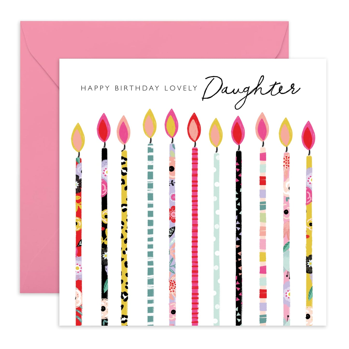 Happy Birthday Daughter Card - Lovely Daughter Greeting Card - Birthday Cards For Women - Floral Love Cards For Her Female - Sweet Gifts For Girls - Comes With Stickers By Central 23