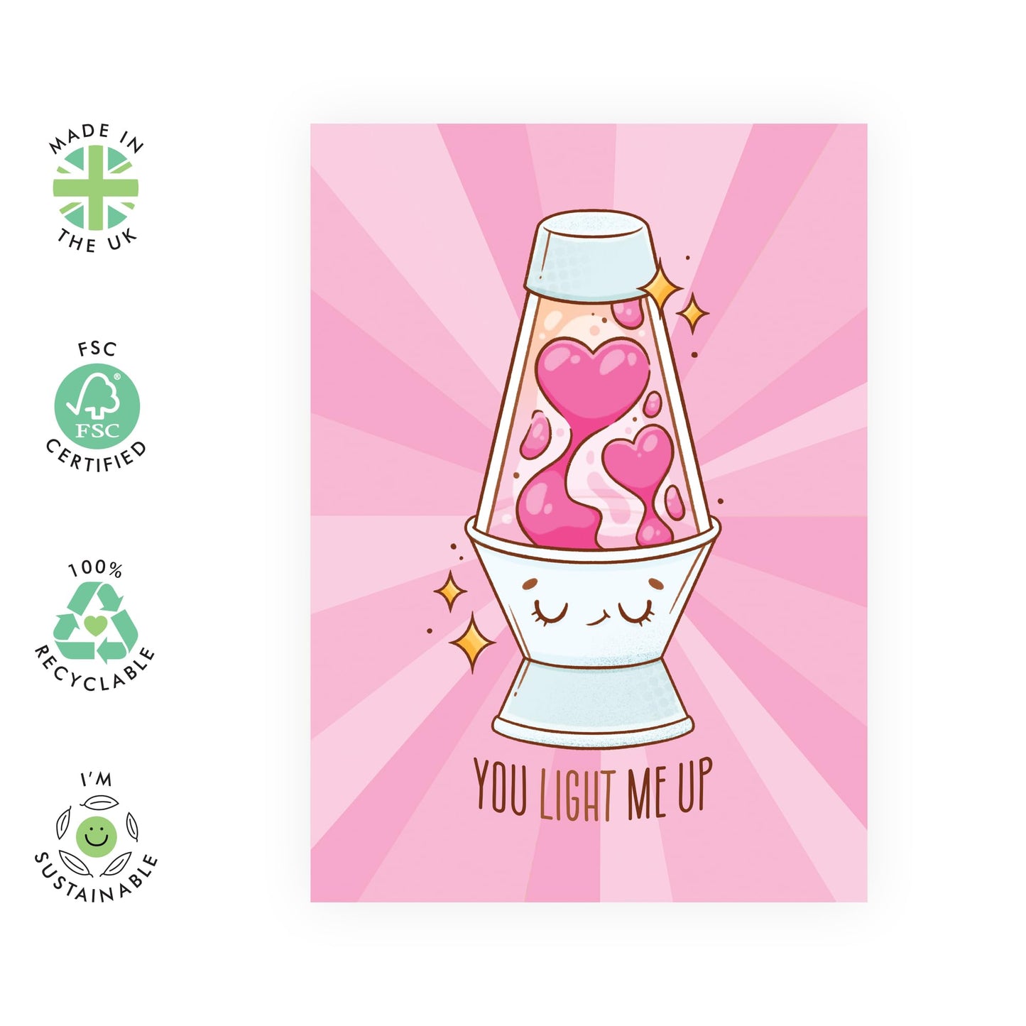 Playful Card - 'YOU LIGHT ME UP' - Perfect For Husband Wife, Anniversary Card For Couple, Or Special Occasions - Show Your Love And Appreciation - Includes Envelope And Stickers By Central 23