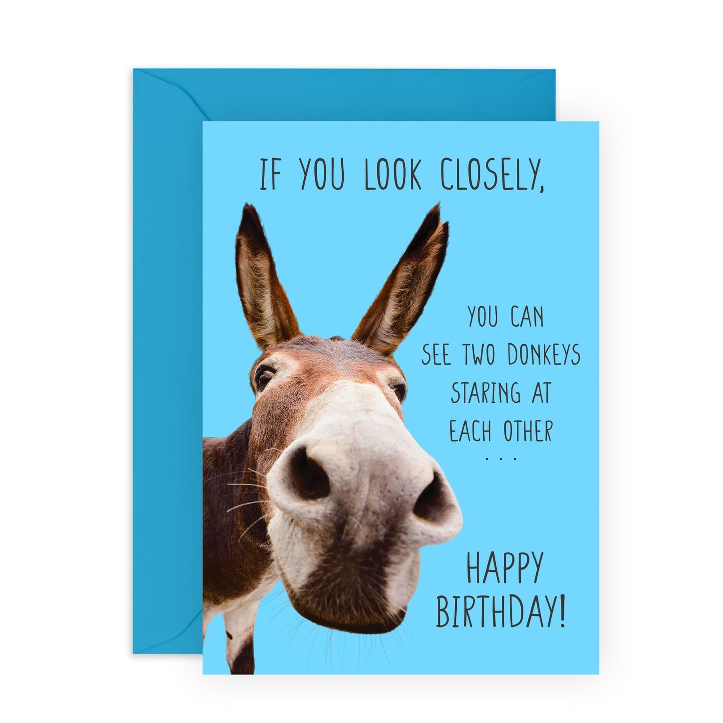 Funny Birthday Card For Men - If You Look Closely - Brother Birthday Cards - Banter - Humorous Birthday Cards For Friends - Husband Birthday Gifts - Comes With Stickers - By Central 23