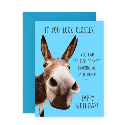 Funny Birthday Card For Men - If You Look Closely - Brother Birthday Cards - Banter - Humorous Birthday Cards For Friends - Husband Birthday Gifts - Comes With Stickers - By Central 23