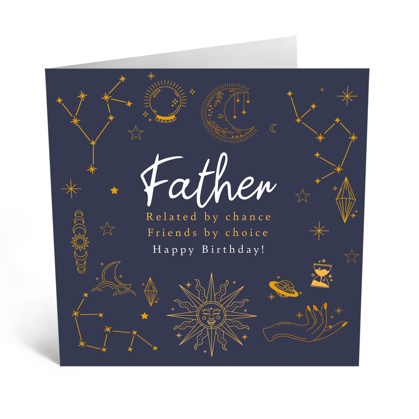 Birthday Greeting Card - 'FATHER, FRIENDS, CHOICE' - Perfect for Celebrating a Special Day with Love and Appreciation - Ideal for Super Dads Daddy's Fathers Pops - Comes With Stickers By Central 23