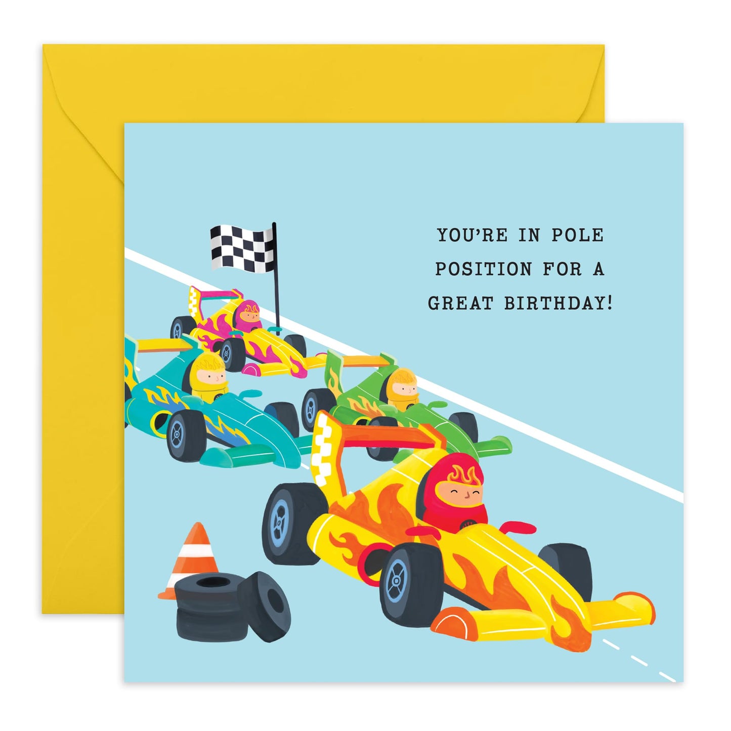 Kids Birthday Cards - You Are In Pole Position - Baby Milestone Cards - Birthday Card Boys Girls - Gift For Son Daughter Niece Nephew - Gift From Mum Dad - Comes With Fun Stickers By Central 23