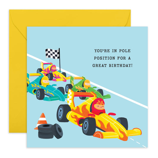 Kids Birthday Cards - You Are In Pole Position - Baby Milestone Cards - Birthday Card Boys Girls - Gift For Son Daughter Niece Nephew - Gift From Mum Dad - Comes With Fun Stickers By Central 23