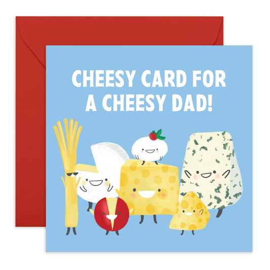 CENTRAL 23 Dad Birthday Card For Him - Cheesy Card For Cheesy Dad - Funny Food Puns Jokes - Quirky Father’s Day Cards - Gifts For Men - Father Day Card - Comes With Fun Stickers